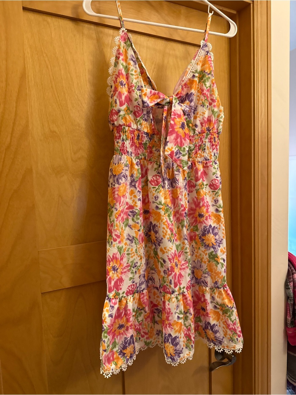 Floral Tie-Front Women’s short Sundress in Multicolor